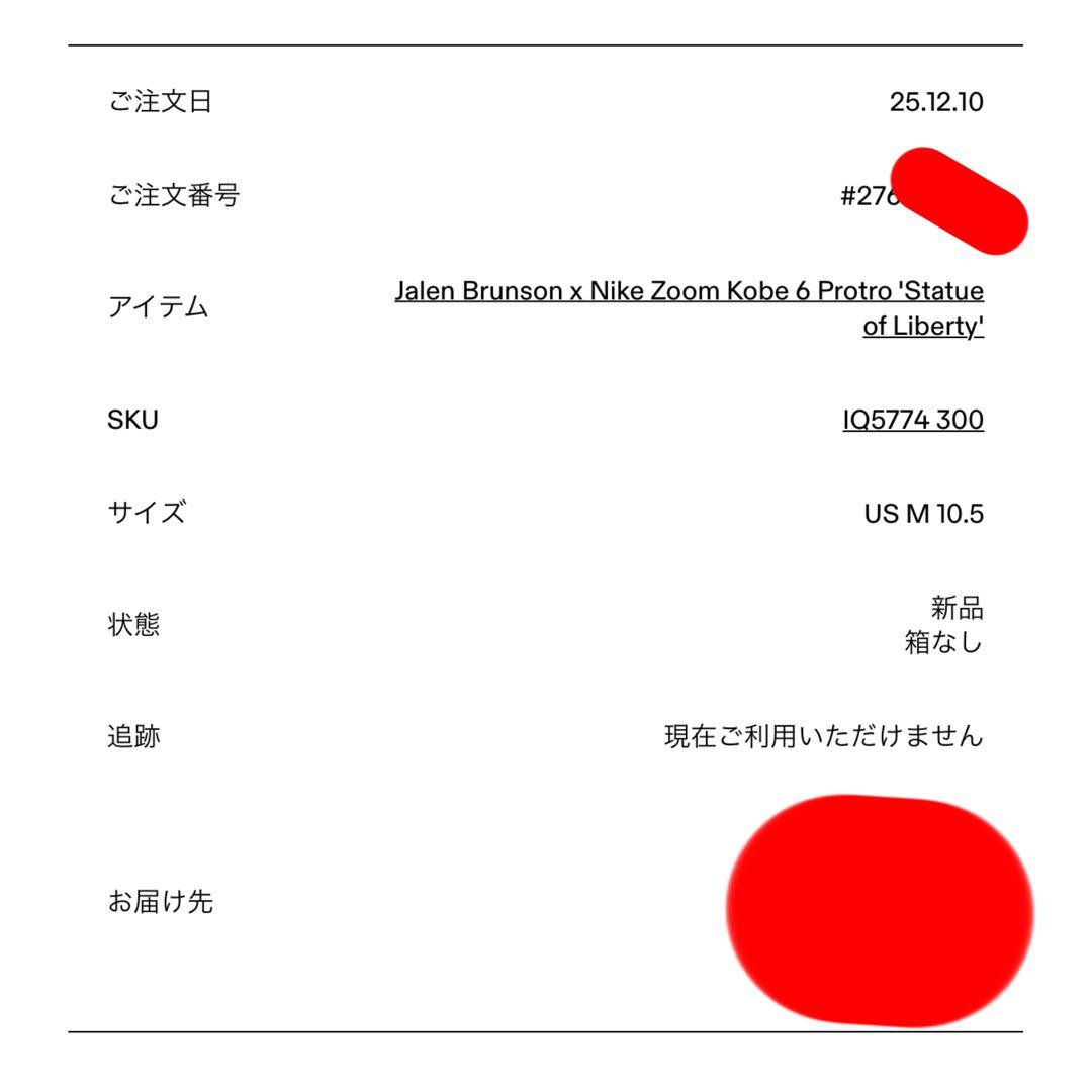 モ*チ様 Nike Kobe6 protro Statue of Liberty