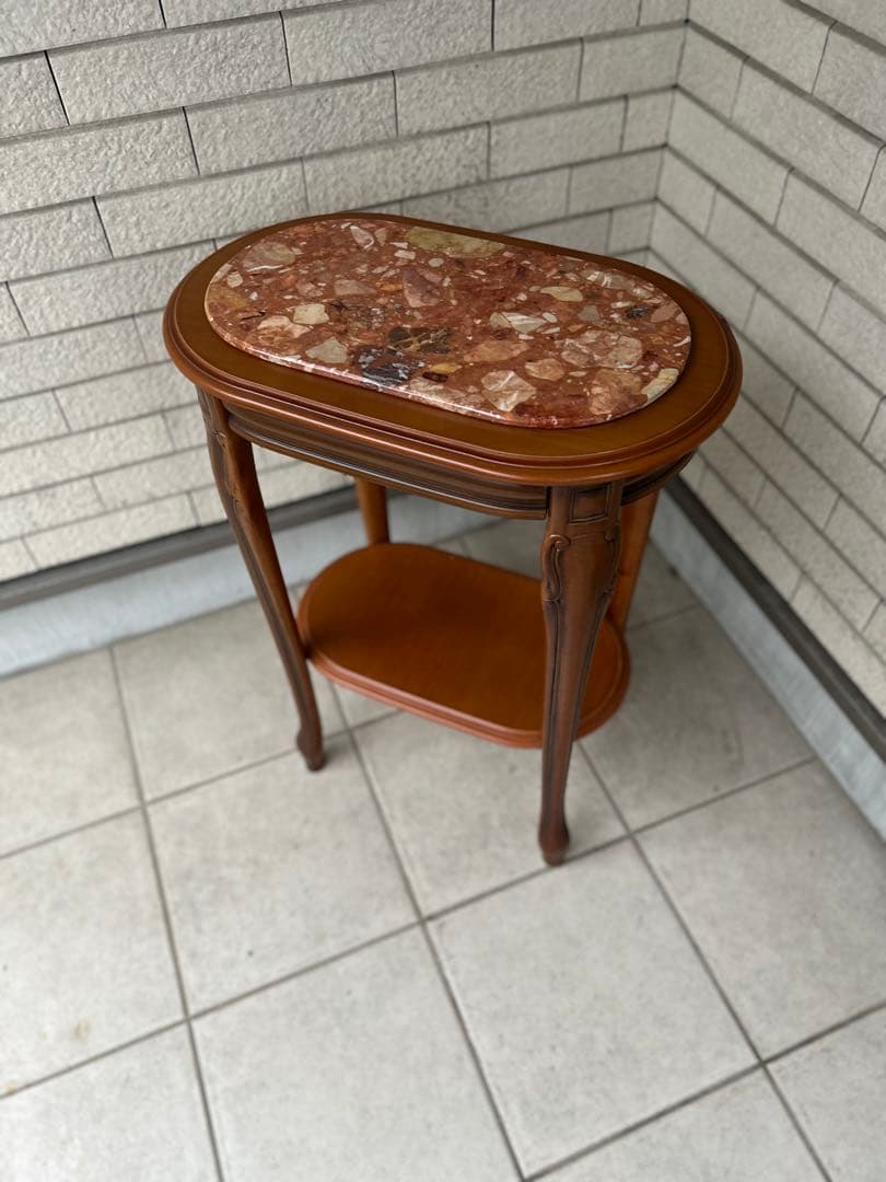 大理石 サイドテーブル コンソールテーブル 花台 猫足
