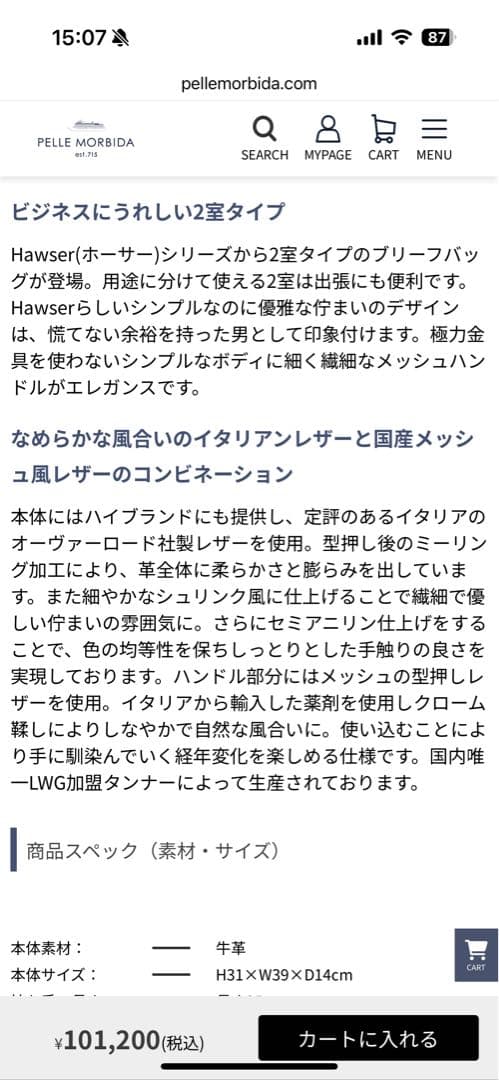 PELLE MORBIDA ブラックレザービジネスバッグ