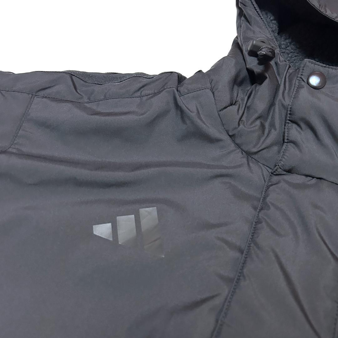 新品　ADIDAS　Mサイズ　ロング ボアコート　ベンチコート　ブラック　タフタ