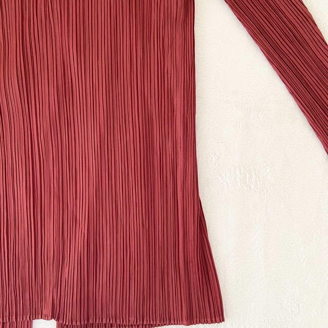 美品　プリーツプリーズ　羽織り　1ボタン　トップス　カーディガン　ブラウス　4