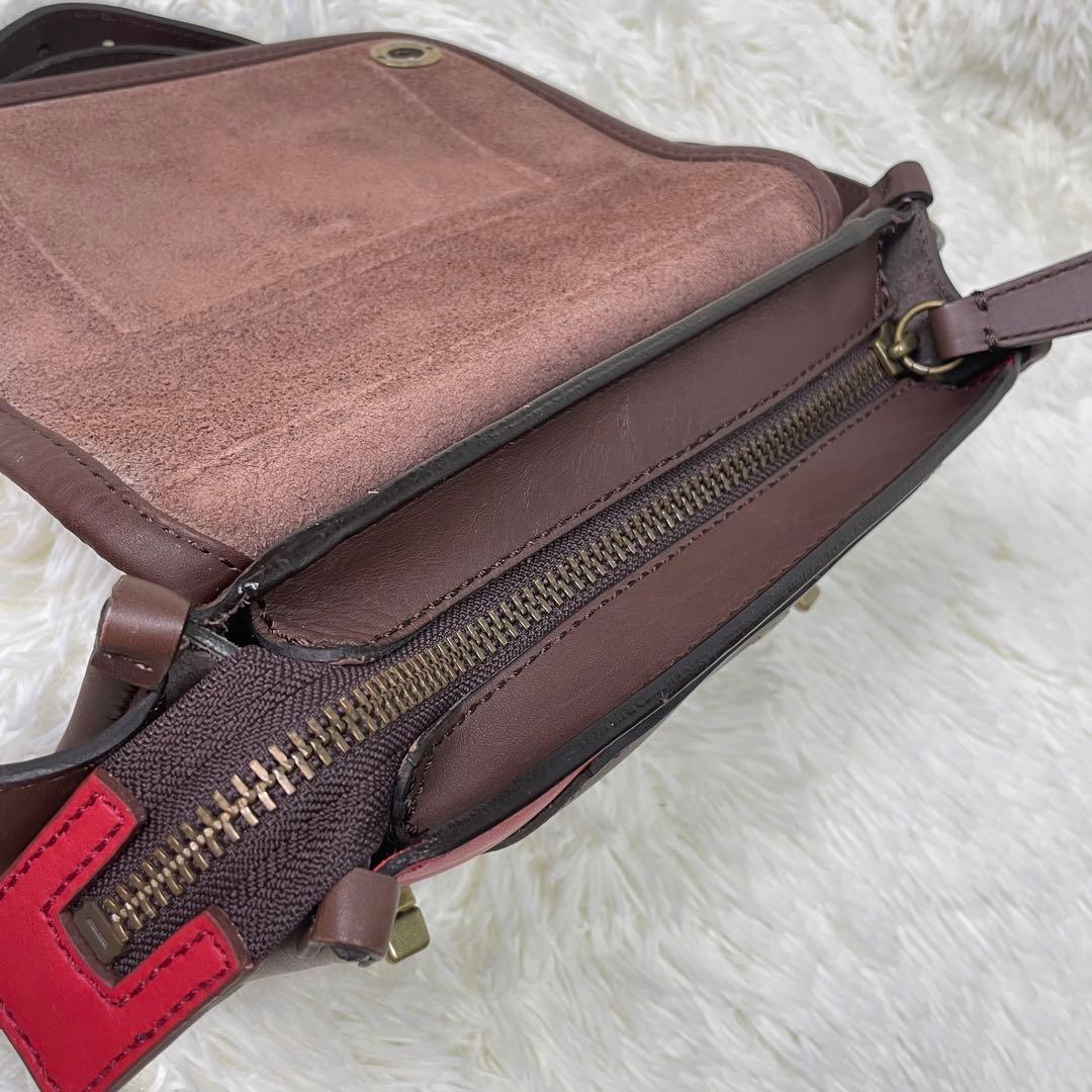 COACH コーチ ボディバッグ 70989 レザー ブラウン レッド レガシー