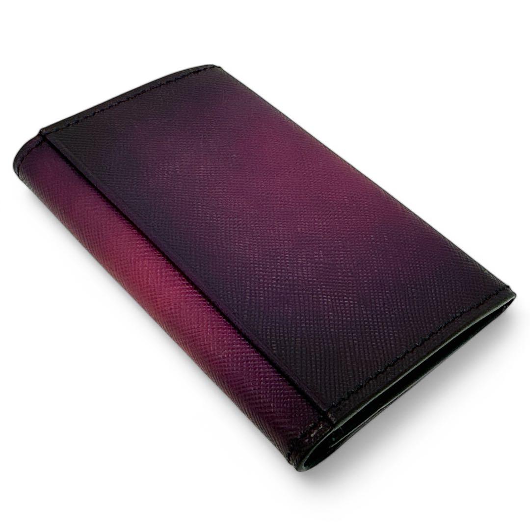 新品✨yuhaku カードケース 名刺入れ レザー グラデーション パープル 紫