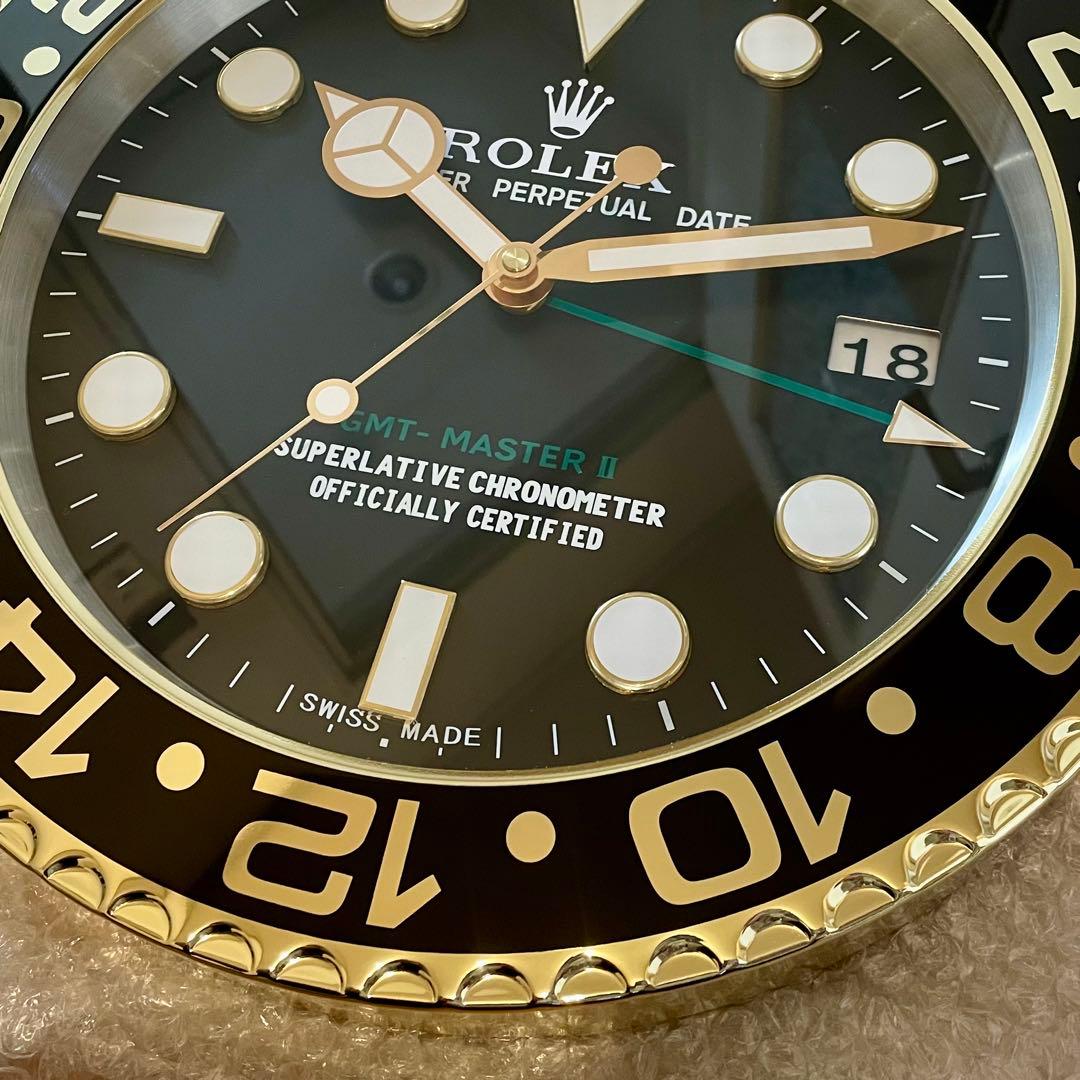 GMTマスターII ロレックス 海外販促品 掛け時計 ゴールド／ブラック