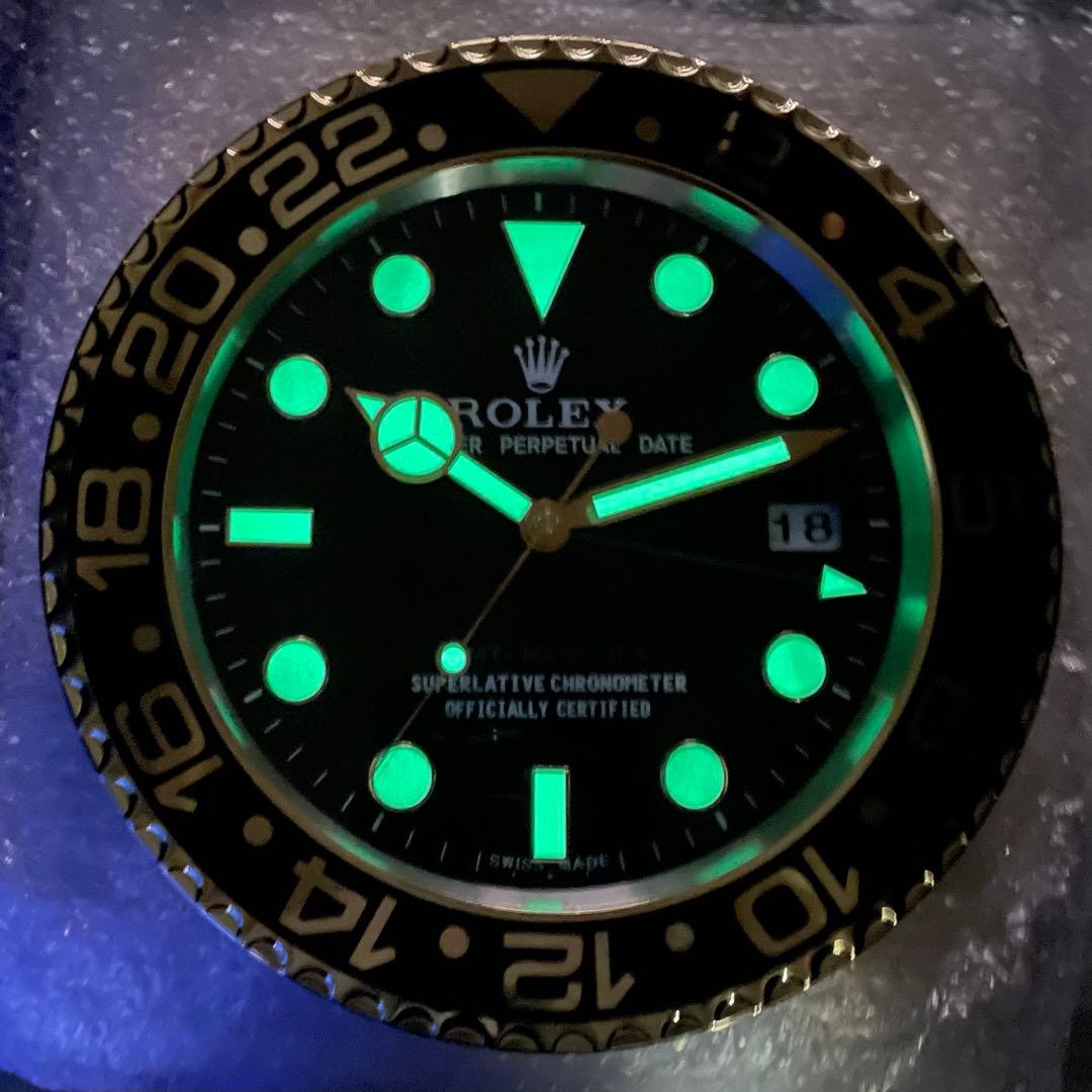 GMTマスターII ロレックス 海外販促品 掛け時計 ゴールド／ブラック