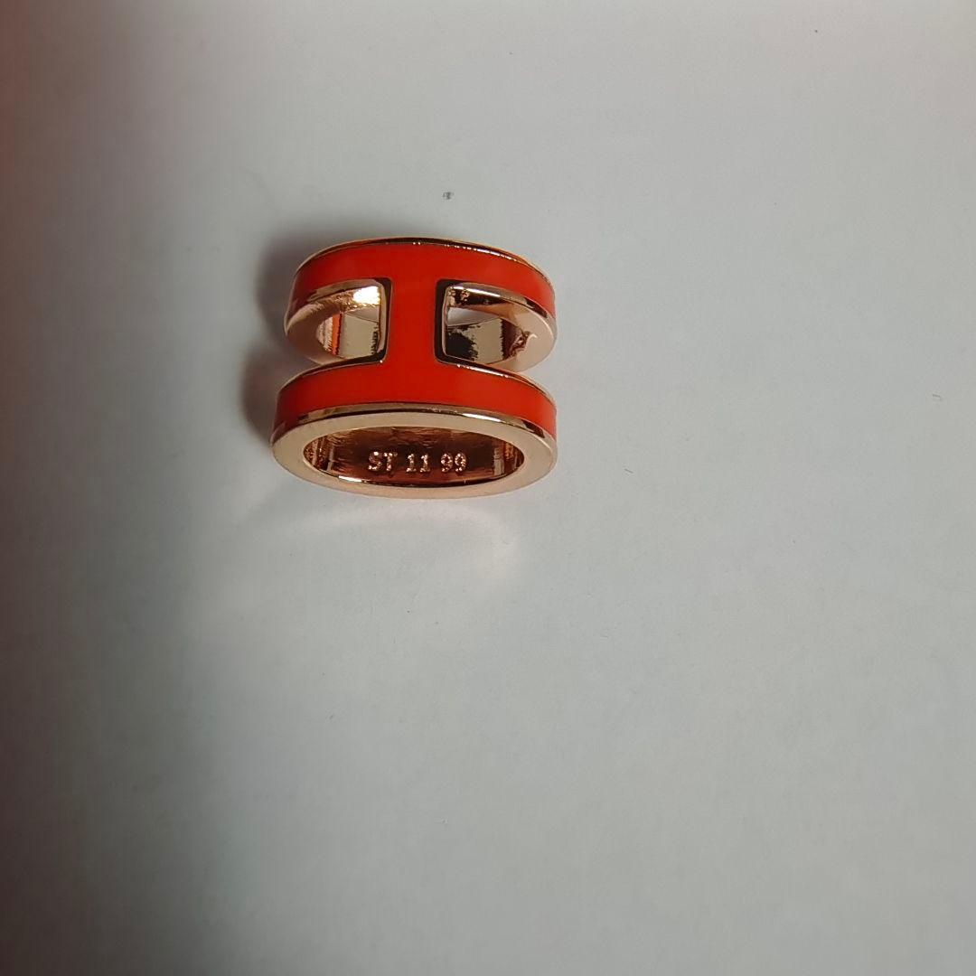 Hモチーフ ネックレス オレンジ