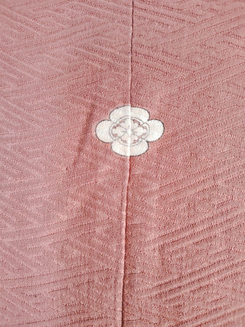 身幅53【紋付き-紗綾形地紋ワンピース】着物リメイク