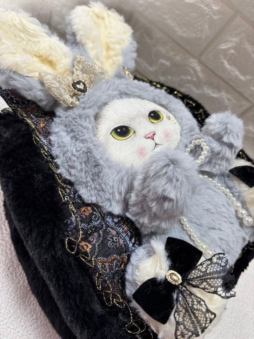 山*ば様 コヤンイサムチョン　ファーバッグ　ギムくん　グレーうさちゃん