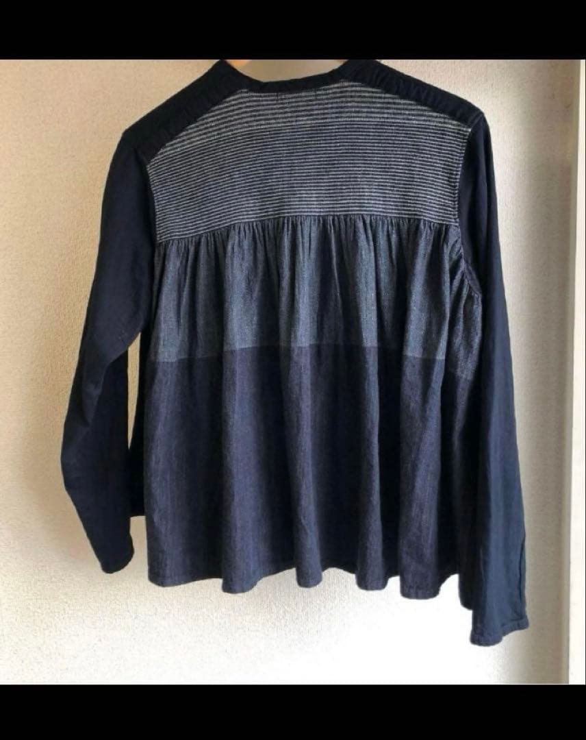 値下げ【美品】plantation シャーリングデニム　ブラウス