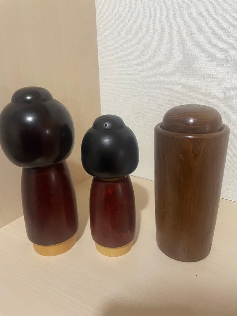 創作こけし　宮島無筆作「木洩れ日」 佐藤翠崕2つ