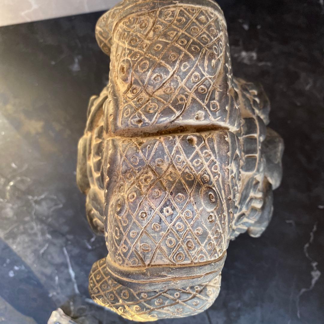 高36cm アステカ神話の地母神コアトリクエの像　インテリア　メキシコ工芸品