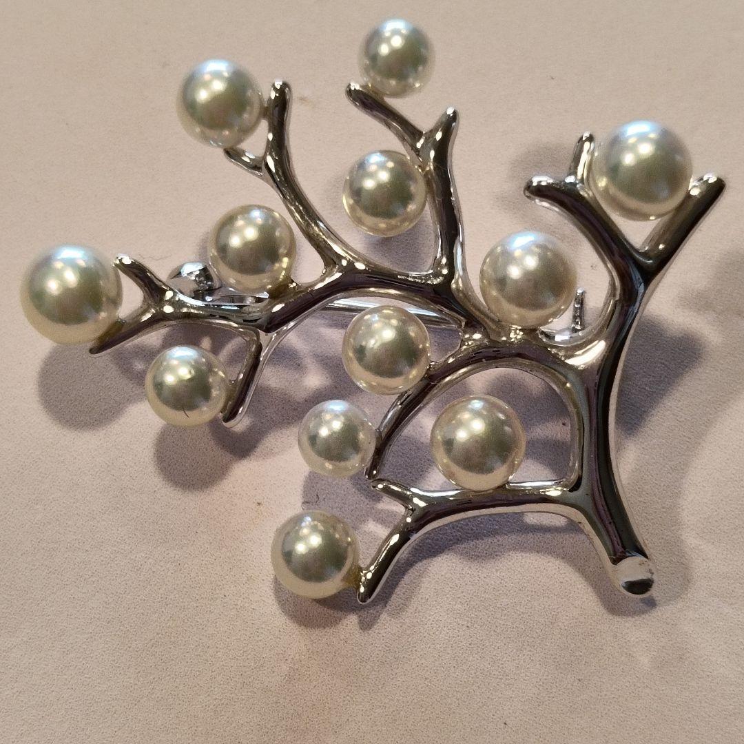 ミキモト 幸福の木 シルバー ブローチ 箱付き