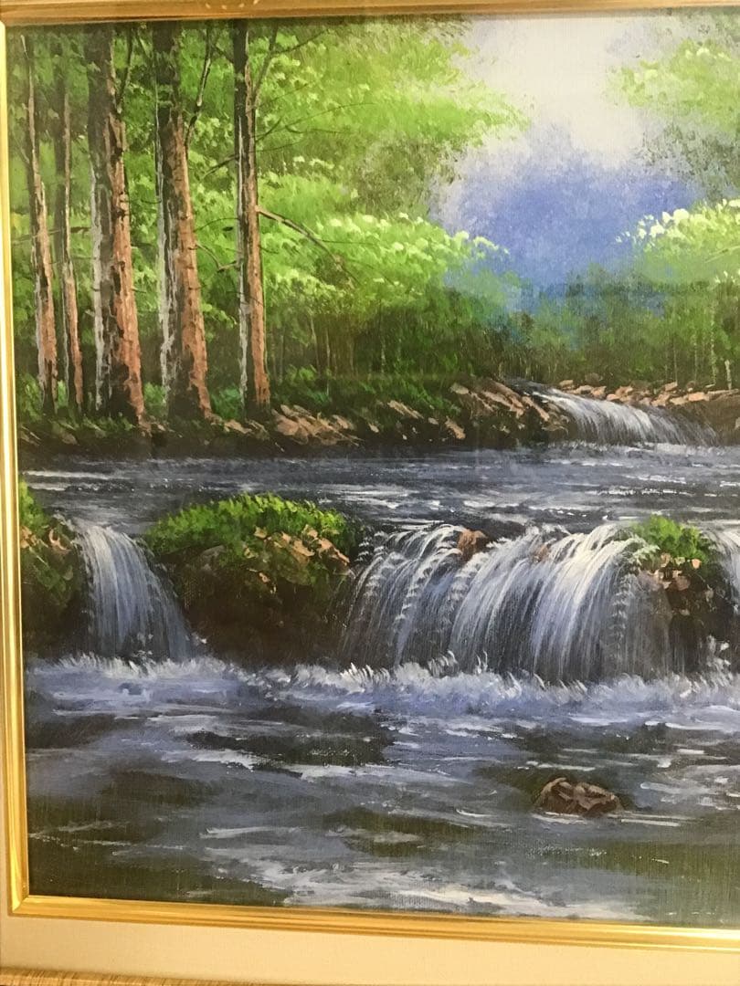 ☆オススメ！心の癒しにいかが？☆手描き油絵 画家黒木 啓 奥入瀬　送料無料！