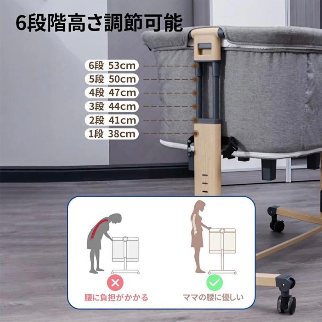 美品 HZDMJ ベビーベッド 添い寝 折りたたみ ゆりかご プレイヤード