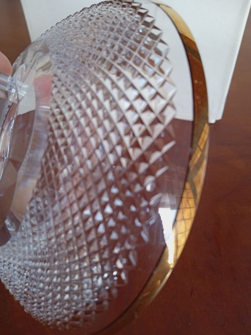 カガミクリスタル　江戸切子　蓋物　菓子器　キャンディポット　箱付き