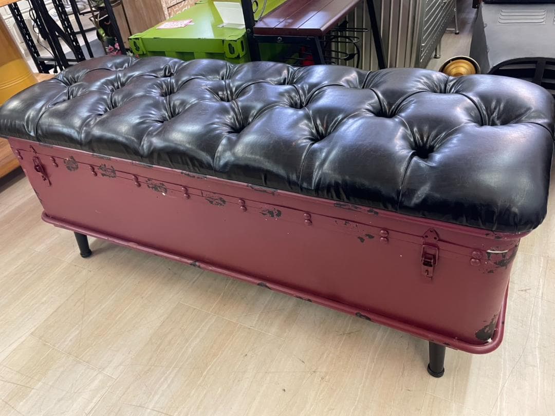 トランクスツール　3点セット　ソファ　スチール　収納ボックス　イス　スツール