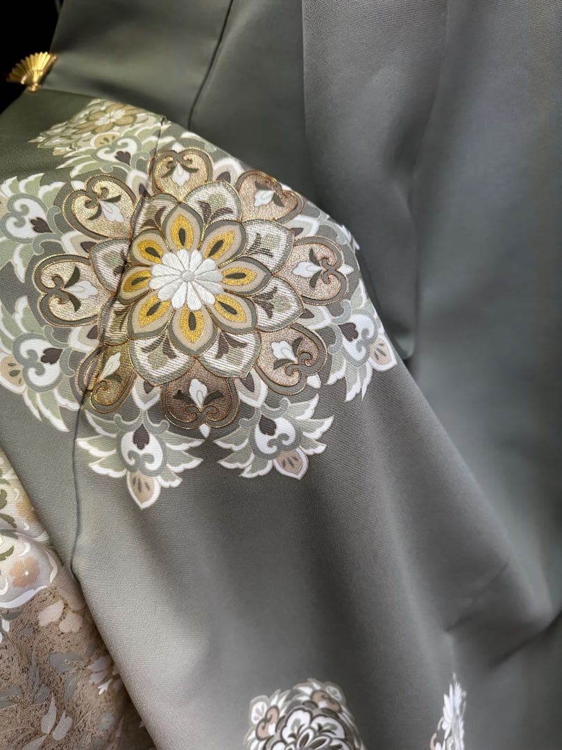 ゲリラセール！極逸品 正絹 縫い紋（刺繍紋）付き