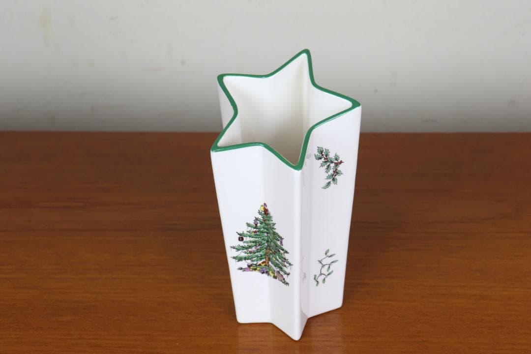 お値下げ　スポード　クリスマスツリー　花瓶　フラワーベース　星型　イギリス