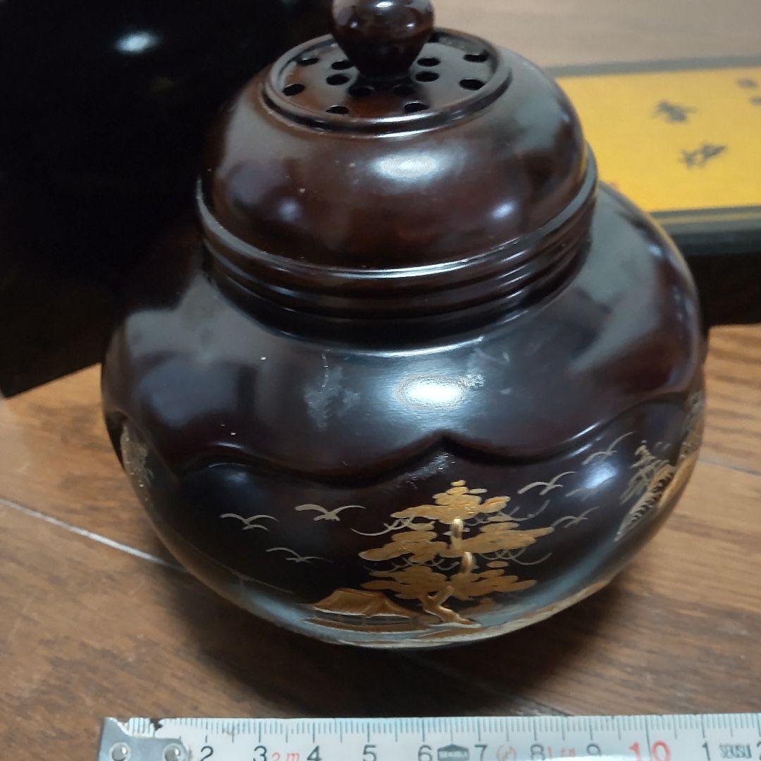 蒔絵 香炉 金山作 保管品