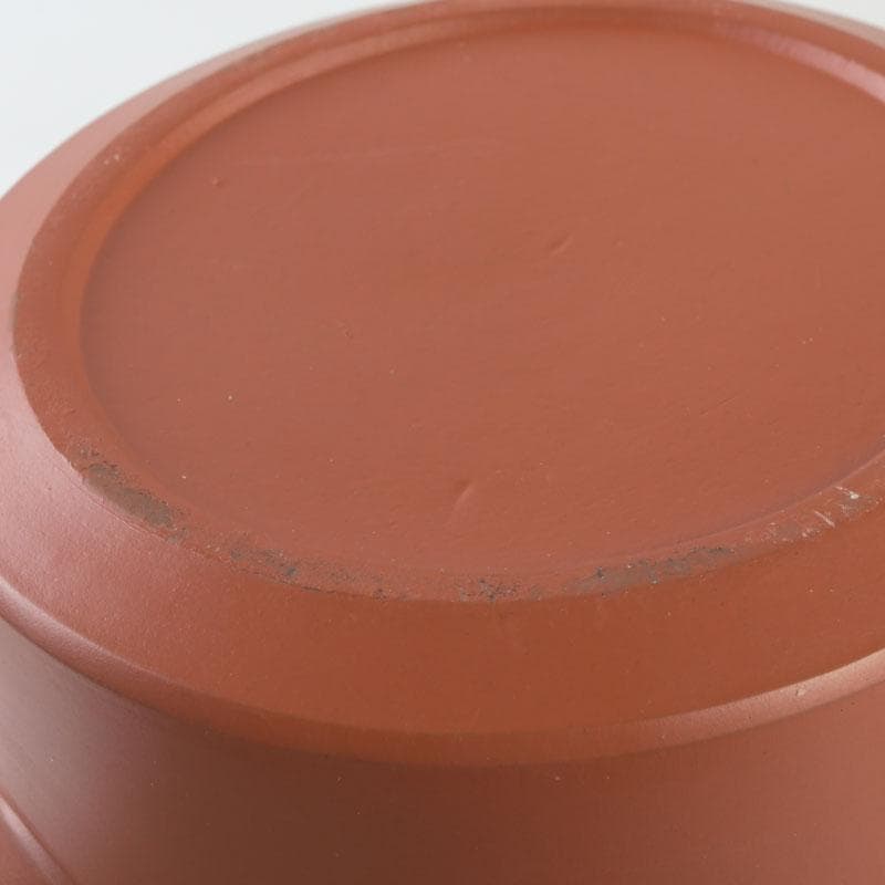 煎茶道具　常滑焼　朱泥　漢詩竹刻　横手急須　V　9580