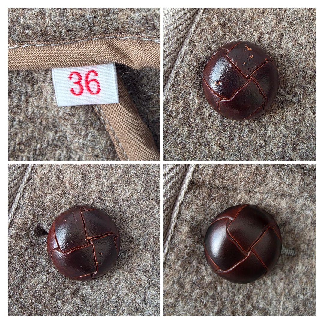 【美品/36】ダントン ウールモッサ ロング フードコート 胡桃ボタン