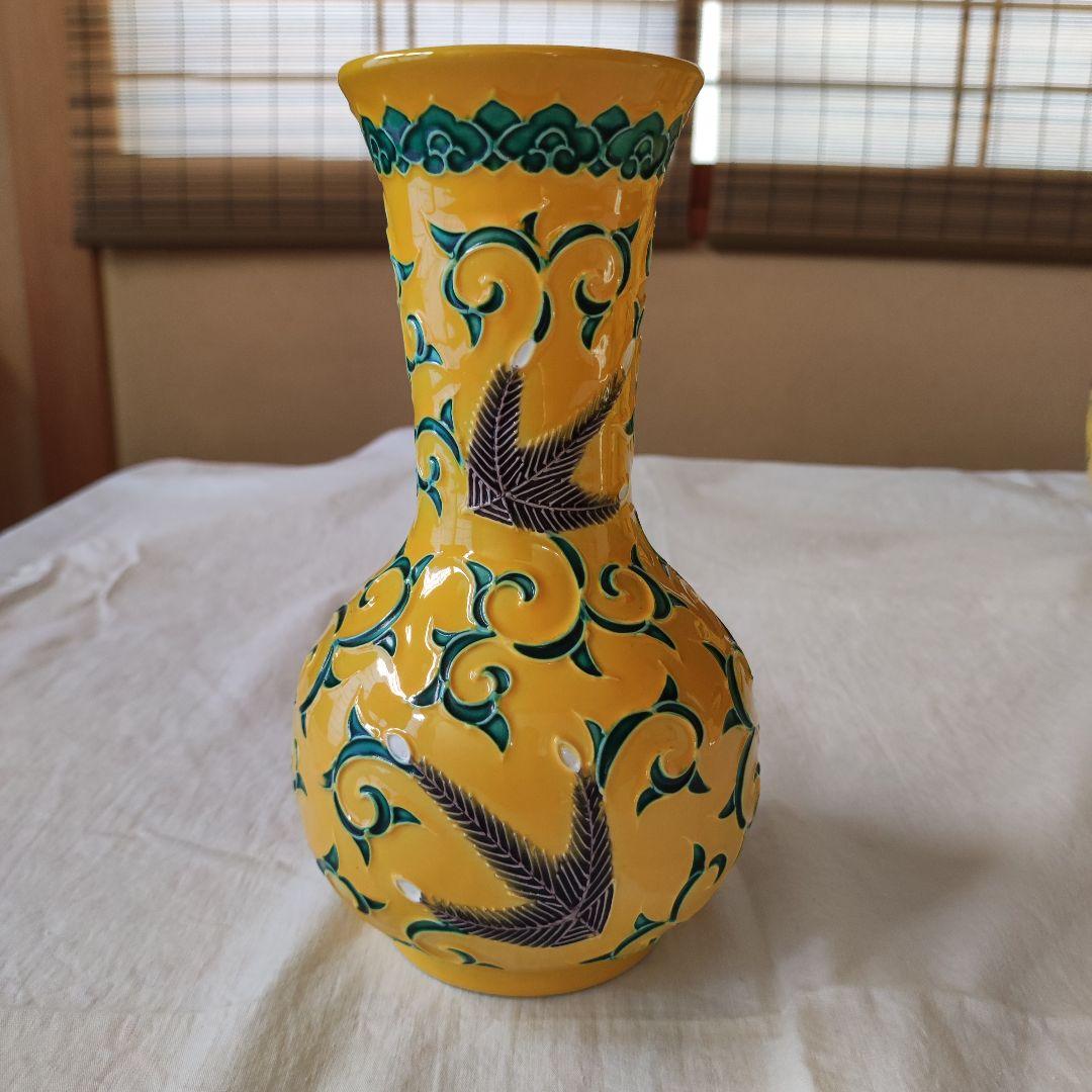 茶道具◆黄交趾松唐草文皆具◆赤澤露石造