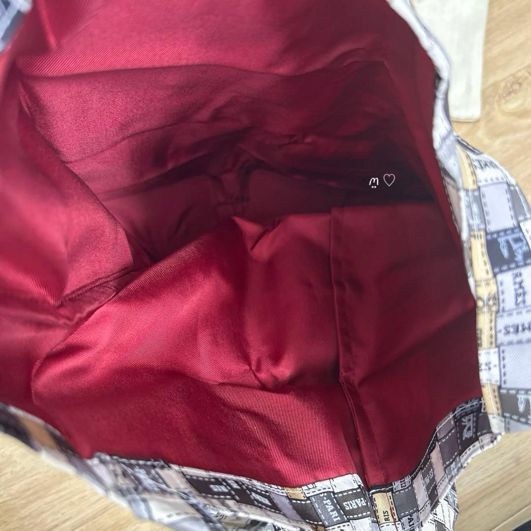 HERMESエルメス　シルキーポップ　ボルデュックリボン　携帯サブエコバッグ