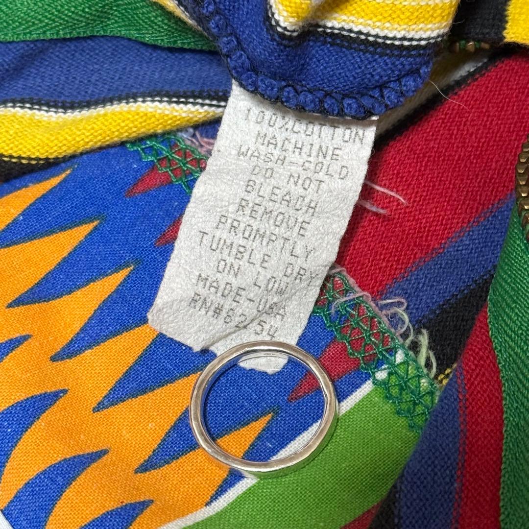 CROSS COLOURS ストライプシャツ ラスタ ジップアップ 2pac