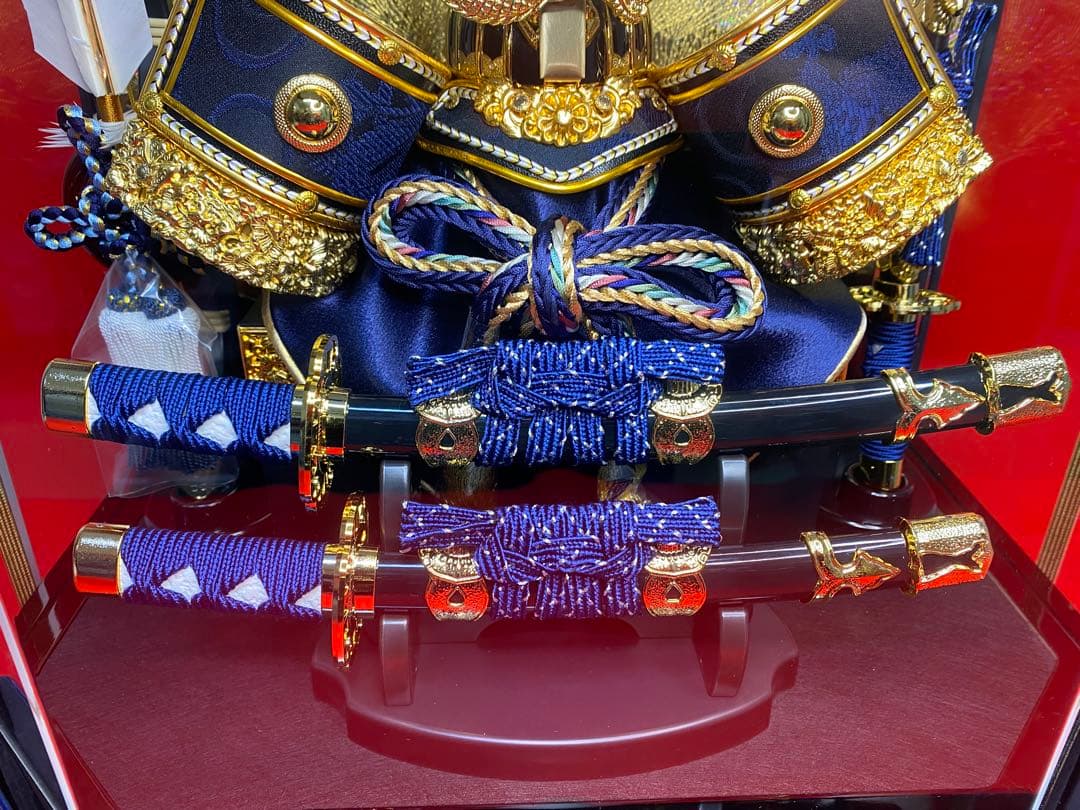 伊達政宗　東京久月　五月人形　家紋付き兜飾り　六角アクリルケース入