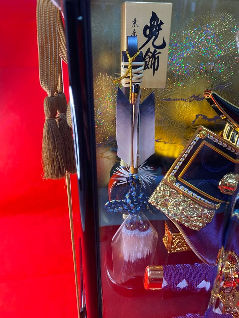 伊達政宗　東京久月　五月人形　家紋付き兜飾り　六角アクリルケース入