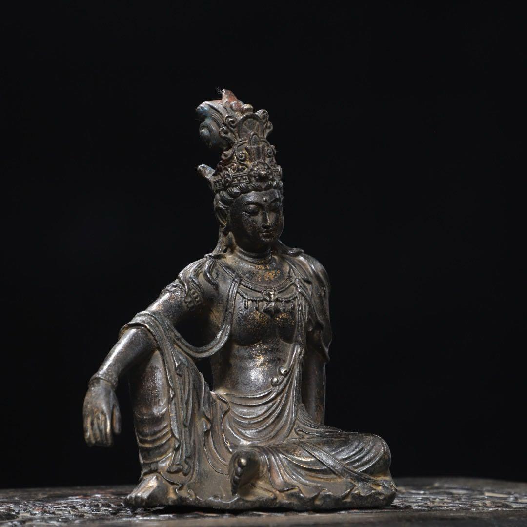 旧蔵古美術　純銅製 文房具　純銅製拓金　観音菩薩 仏像 居家供養 開運浄化