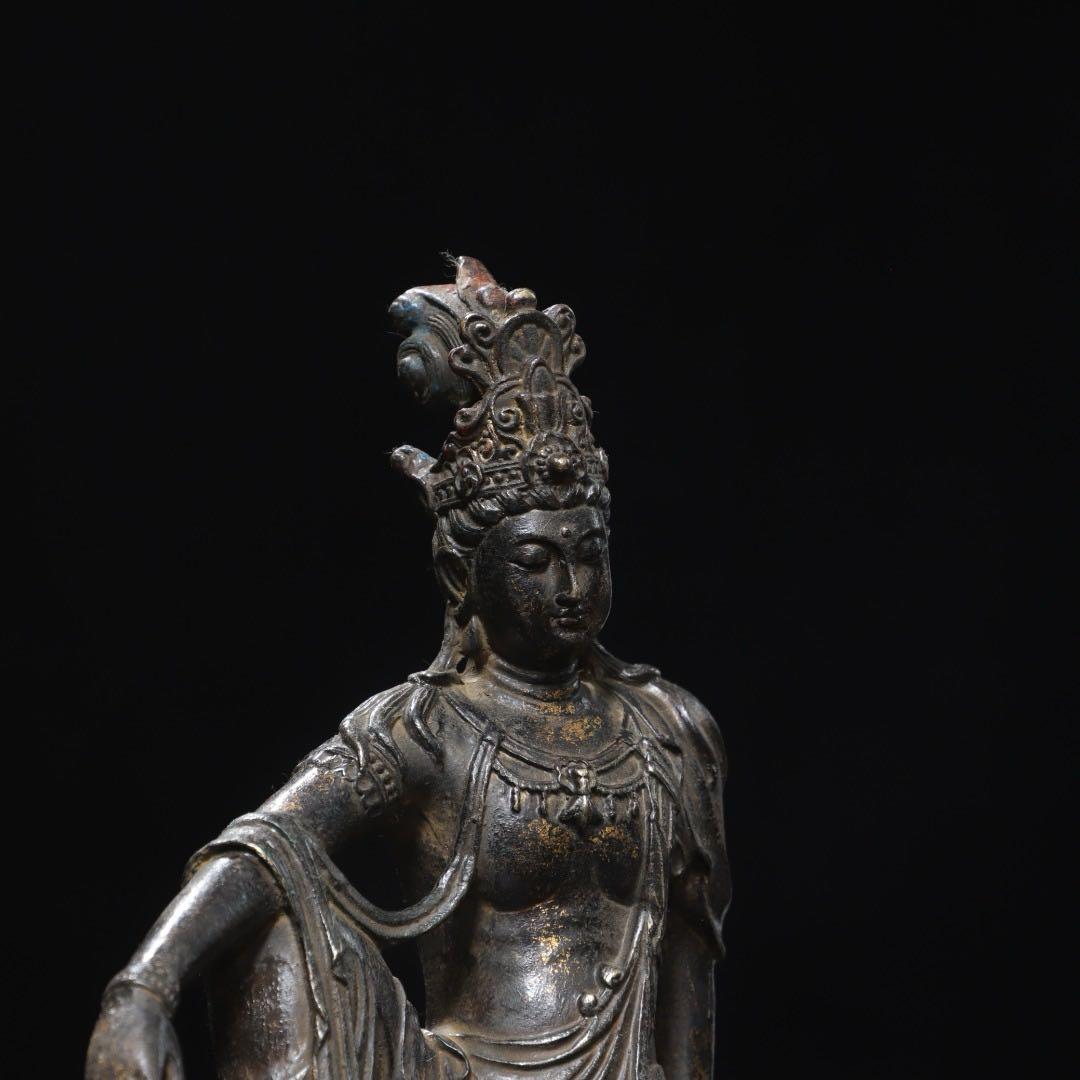 旧蔵古美術　純銅製 文房具　純銅製拓金　観音菩薩 仏像 居家供養 開運浄化