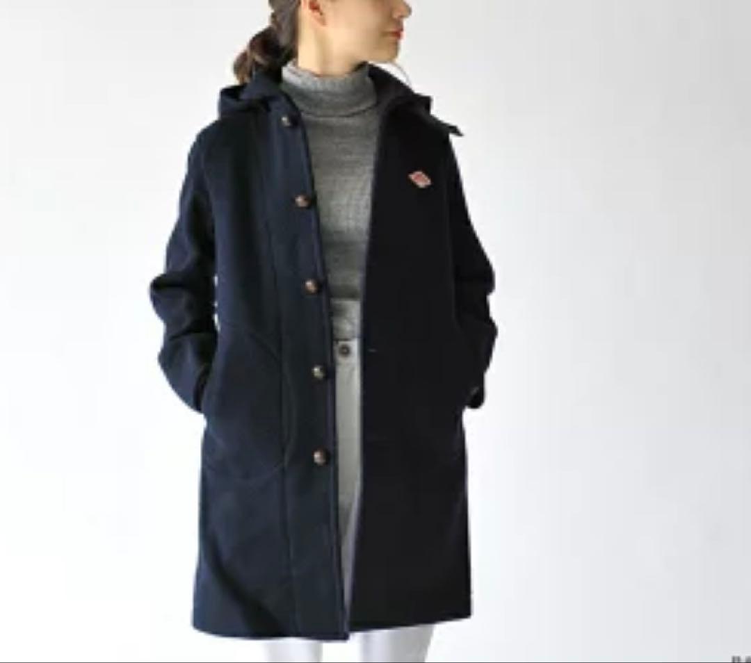 （新品に近い）ダントン☆DANTON☆コート☆ウールモッサ☆ネイビー 紺色☆38