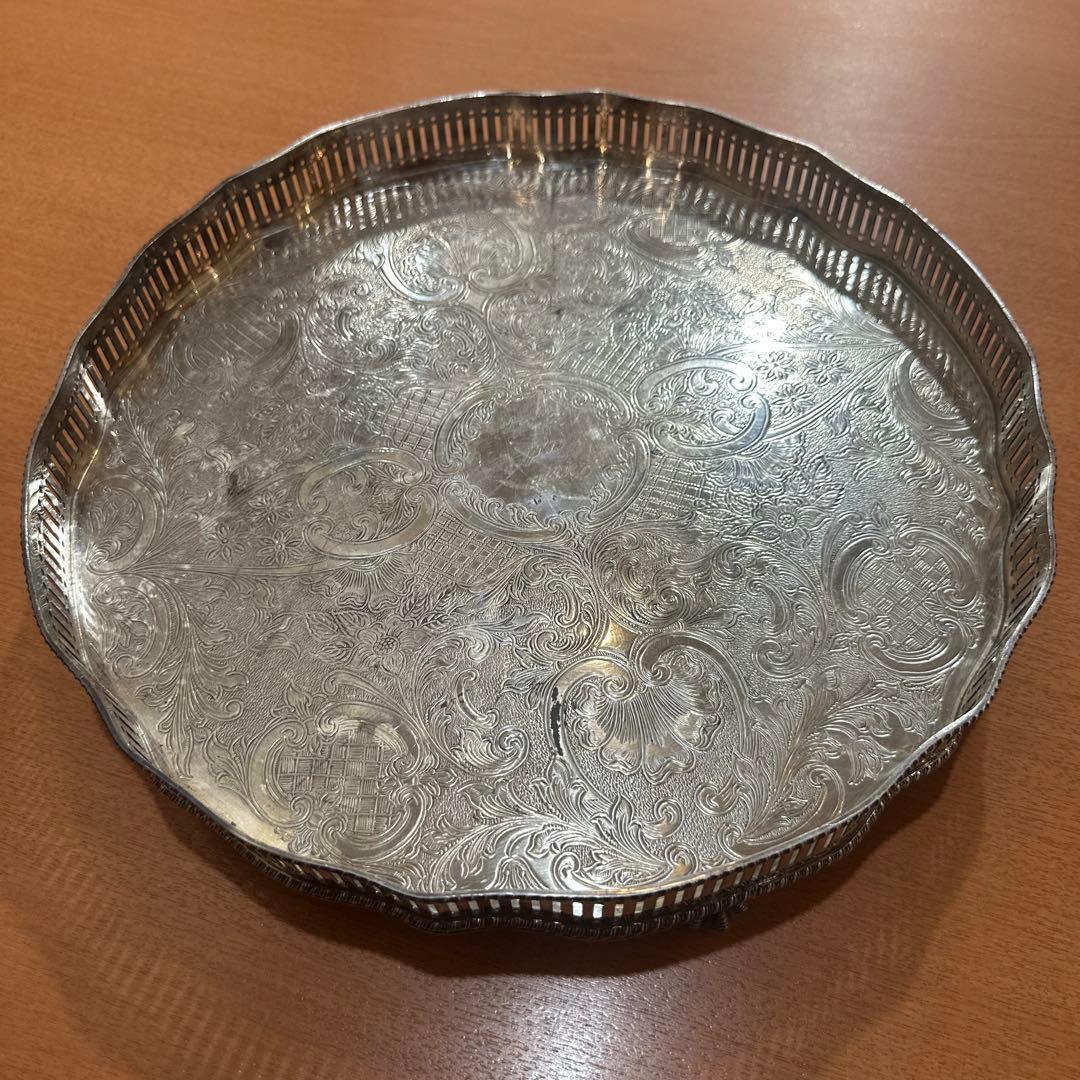 U.S. Reed & Burton シルバーメッキ ラウンドサービングトレイ