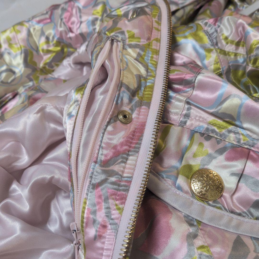 ミズノ スキー スノーボードウェア つなぎ ライトピンク花柄 Мサイズ