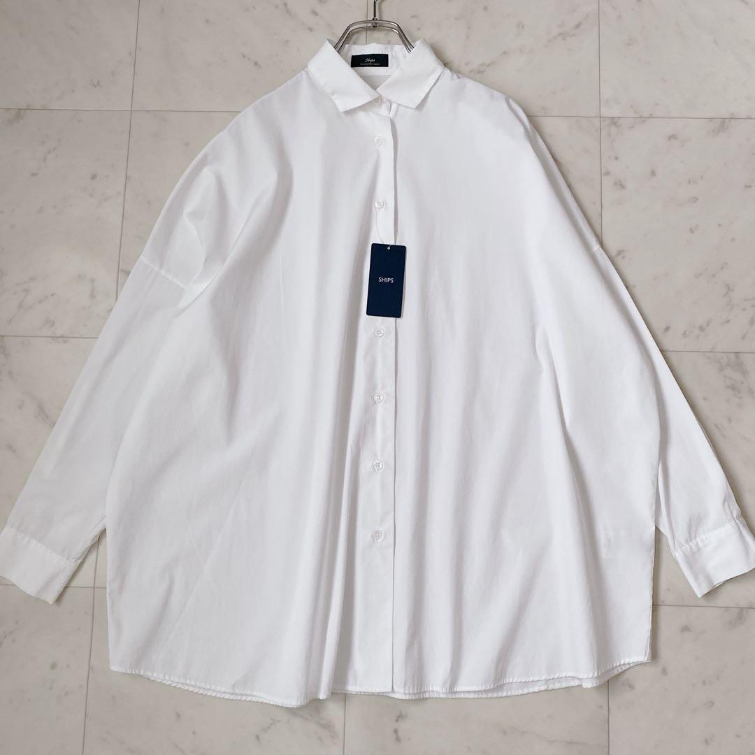 新品SHIPS Primary Navy Labelコットンビッグワイズシャツ