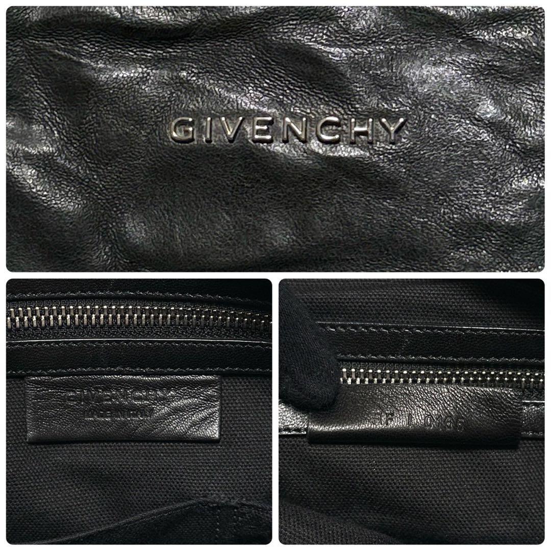 t81【極美品】保存袋付　ジバンシー　パンドラ　黒　シワ加工　2wayショルダー