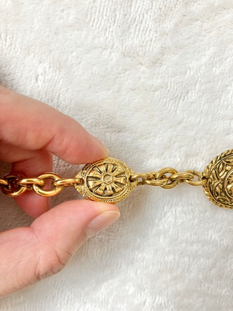 レア CHANELシャネル ビンテージゴールドチェーンベルト 乗馬 アンティーク