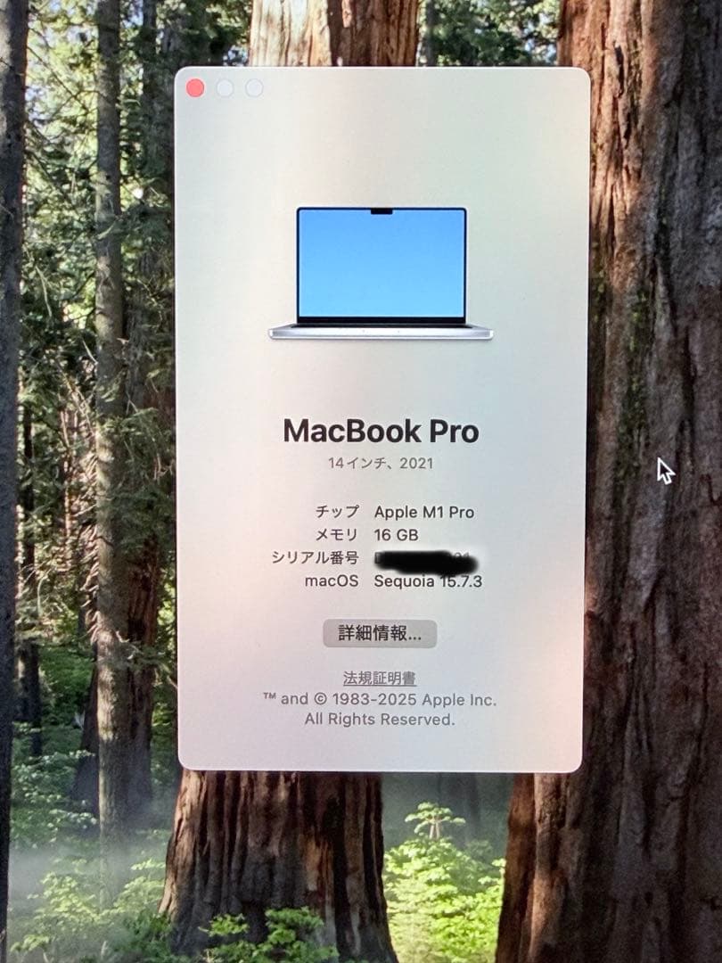 【美品】MacBook Pro M1Proチップ 16GB/512GB