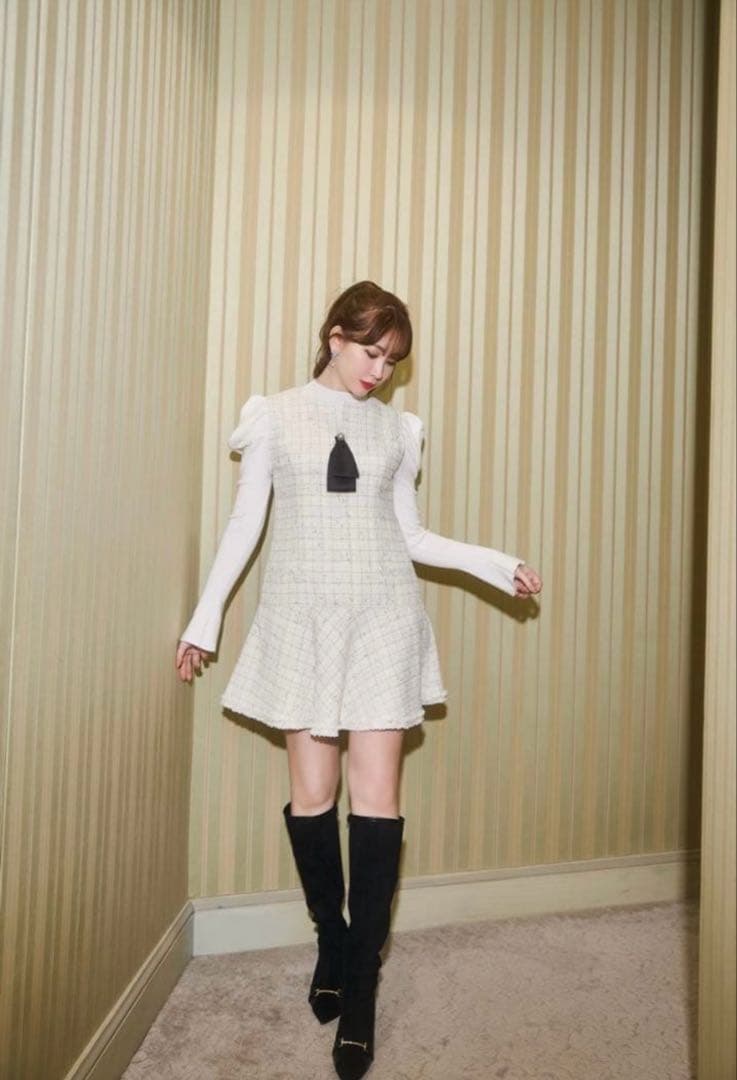 ワンピース Herlipto Victoria Tweed Jumper Dress