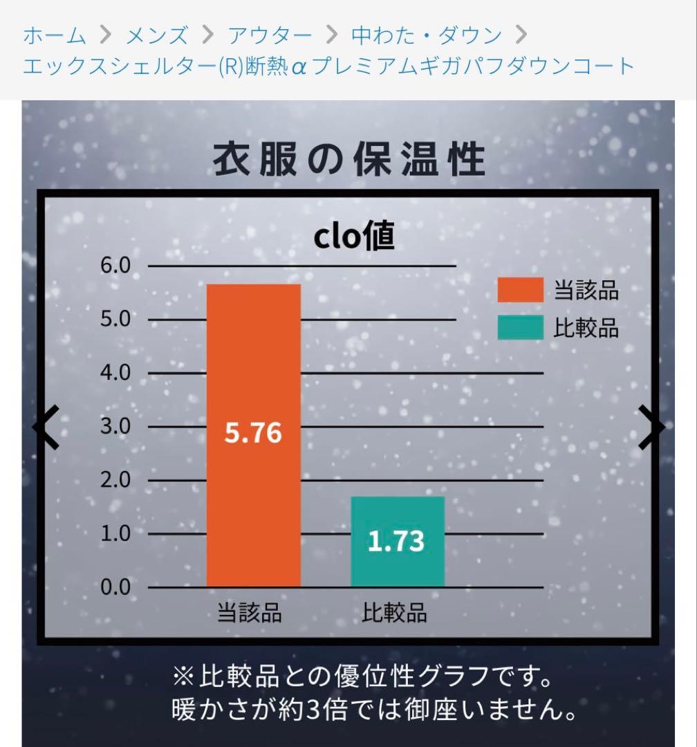 エックスシェルター(R)断熱αプレミアムギガパフダウンコート ブラック LL