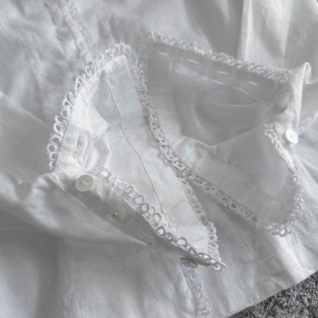 希少【ピコレース×ジャガード（花柄刺繍）】MIYACOミヤコ／シャツジャケット