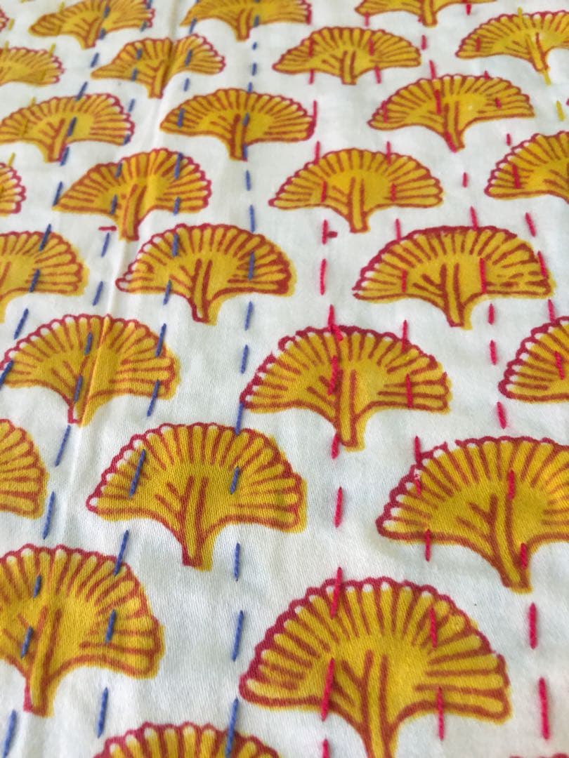 インド　ブロックプリント　マルチカバー  ベットカバー