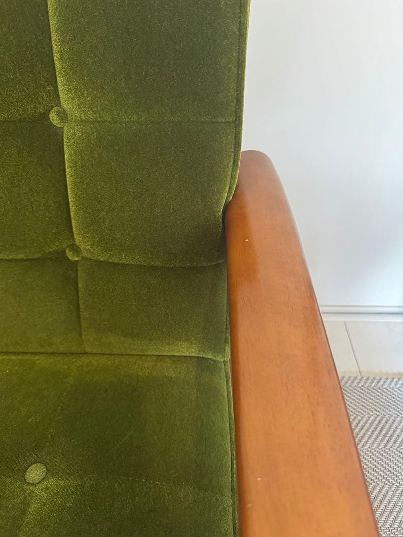 【名品】カリモク60 Kチェア 1シーター モケットグリーン