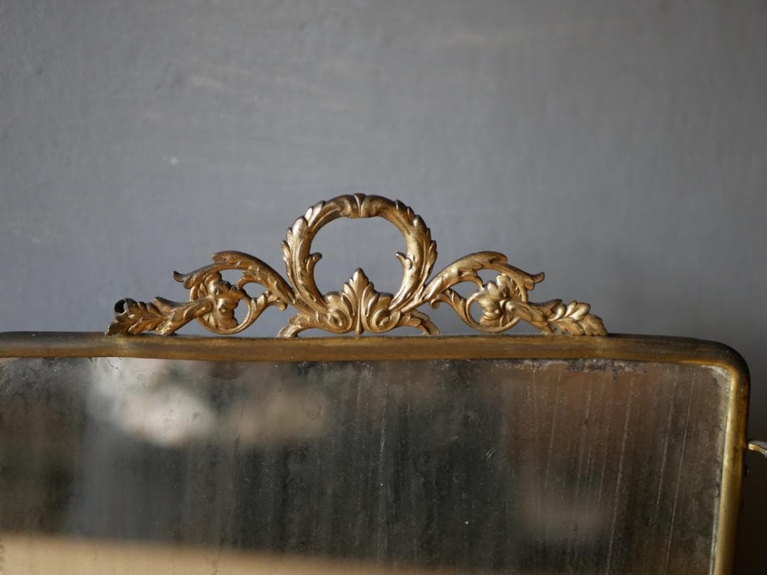 貴婦人のミラー　蛇革　三面鏡　フランスアンティーク　アンティークのある暮らし