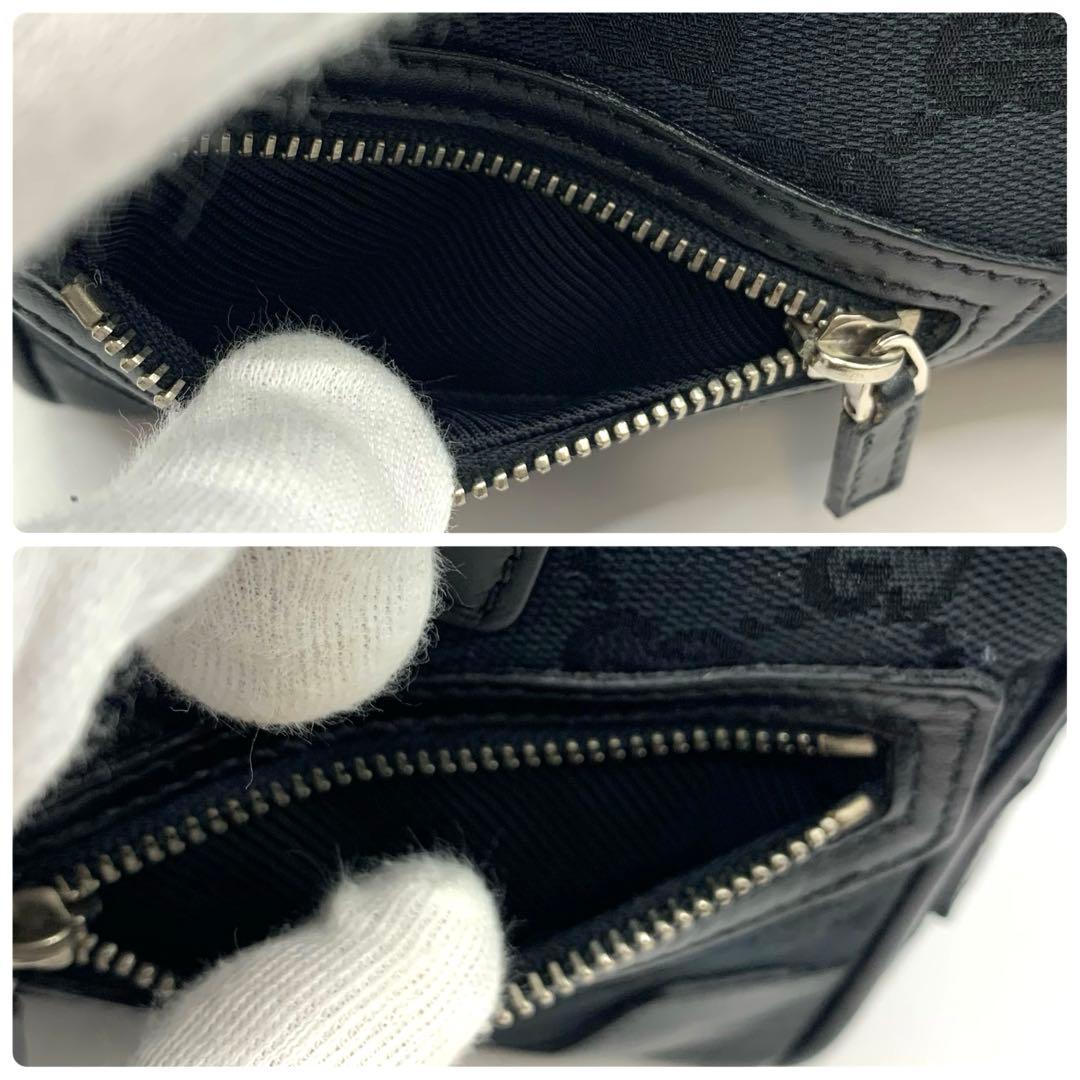 GUCCI グッチ GG柄 ミニボストン ハンドバッグ 黒 キャンバス 正規品