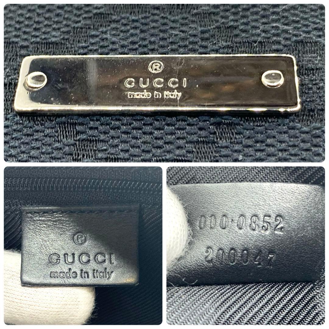 GUCCI グッチ GG柄 ミニボストン ハンドバッグ 黒 キャンバス 正規品