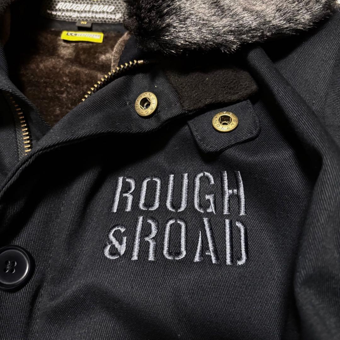 【未使用級】ラフ&ロード　ライダースジャケット　ファー裏地　刺繍　ブラック
