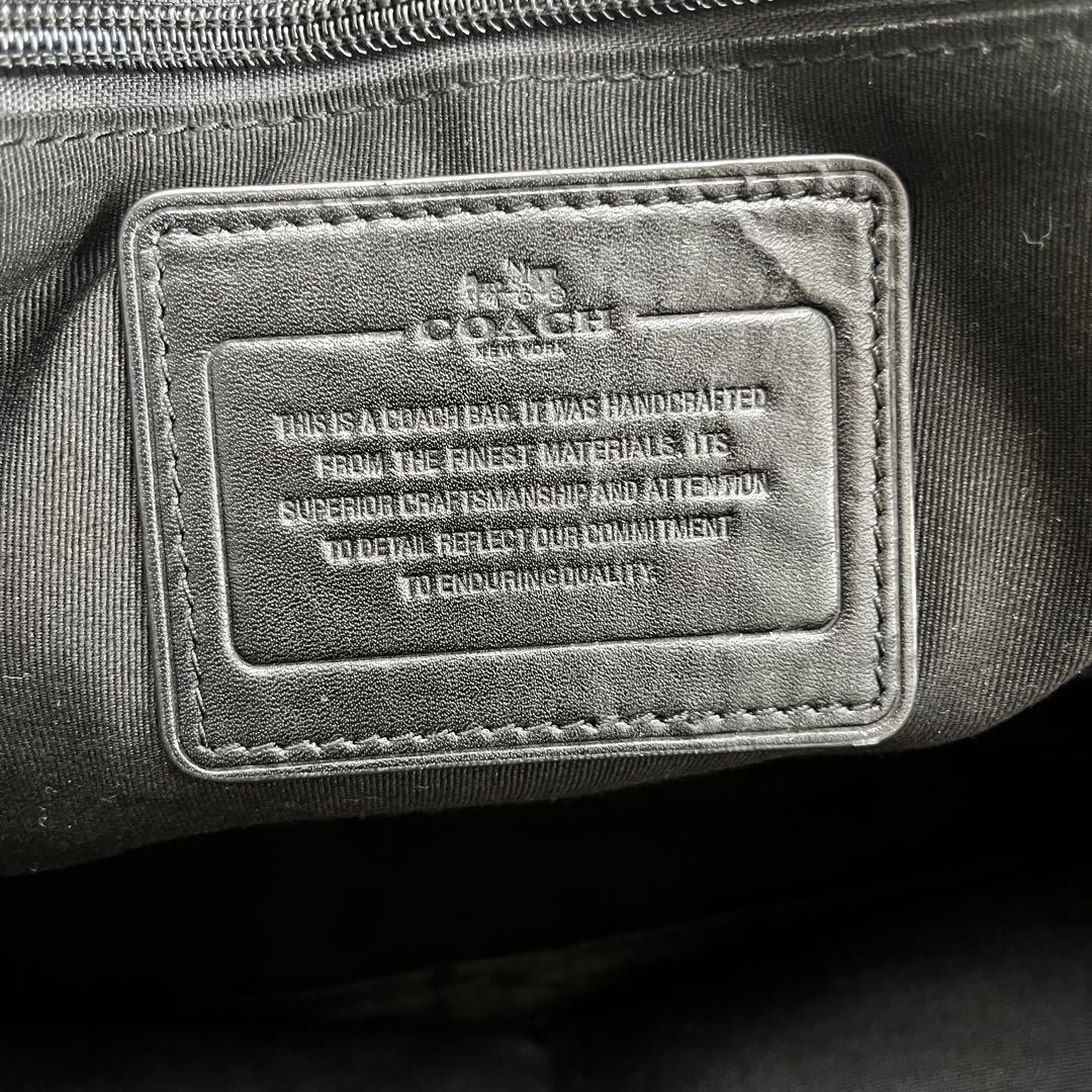 coach コーチ ビジネスバッグ PVCレザー　ブラック シグネチャー A4可
