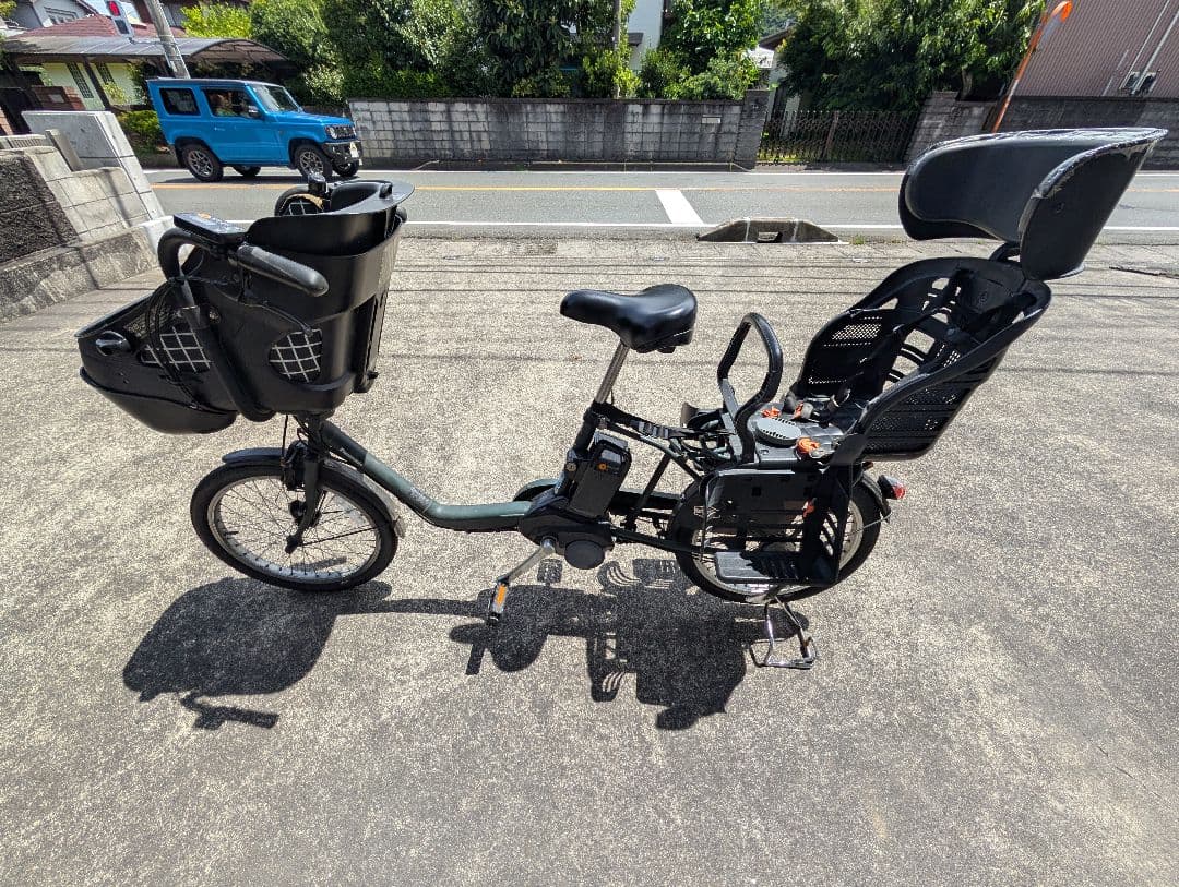 パナソニック電動アシスト自転車 BE-ELMD033グリーン前後チャイルドシート